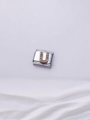 Zirkon Taşlı Harf Charm U