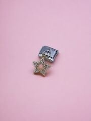 Sallantılı Zirkon Taşlı Yıldız Charm Gold Renk