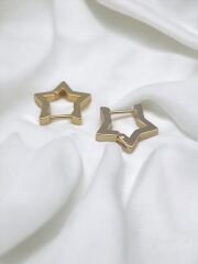 Çelik Yıldız Küpe Gold Renk