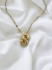 Çelik Harf Kolye S Gold