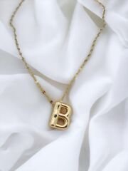 Çelik Harf Kolye Gold B