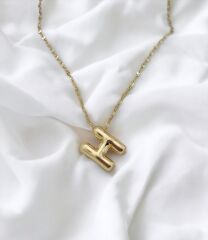 Çelik Harf Kolye Gold H