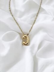 Çelik Harf Kolye Gold C