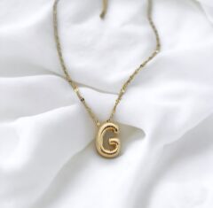 Çelik Harf Kolye Gold G