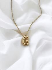 Çelik Harf Kolye Gold G