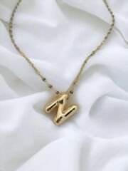 Çelik Harf Kolye Gold N