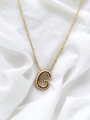 Çelik Harf Kolye Gold İtalyan Zincir G