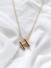 Çelik Harf Kolye Gold İtalyan Zincir H
