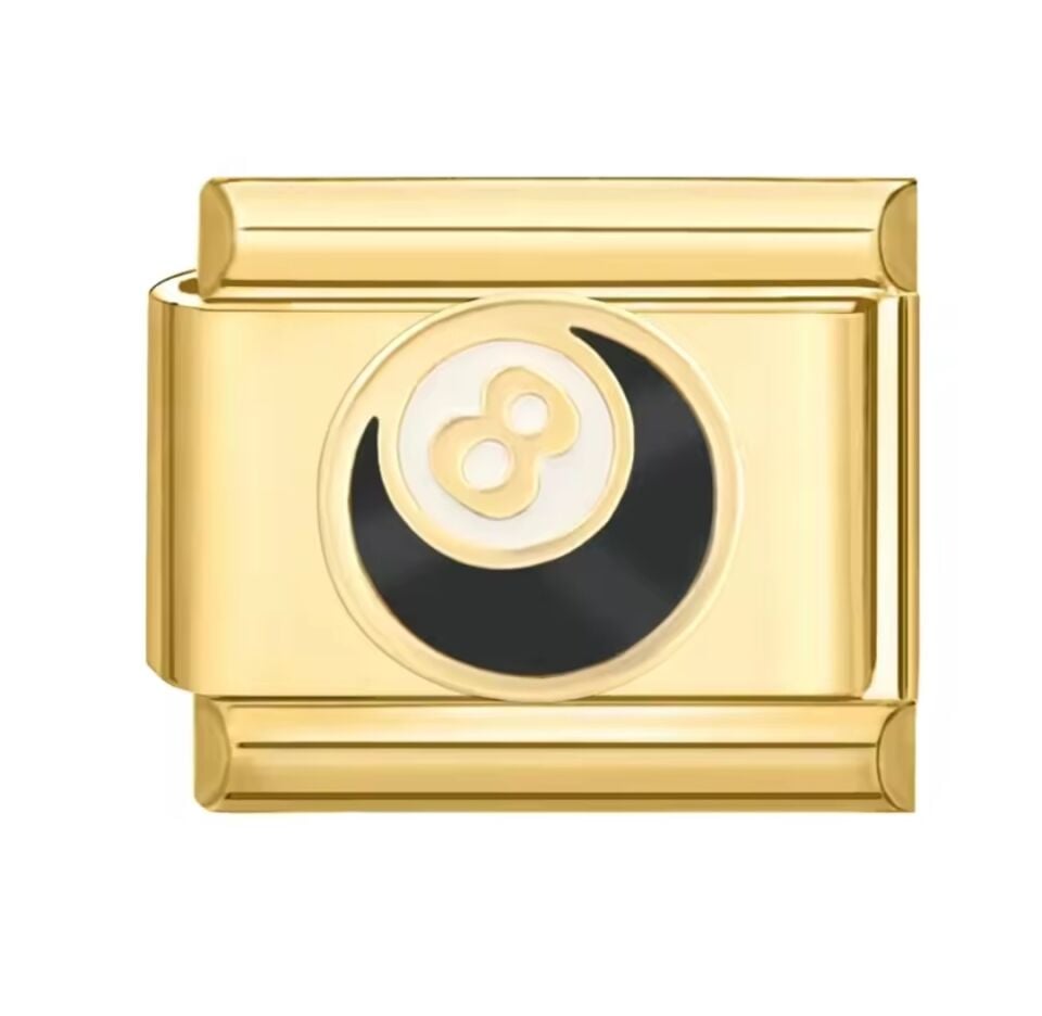 8 Numara Yazılı İtalyan Charm Sarı