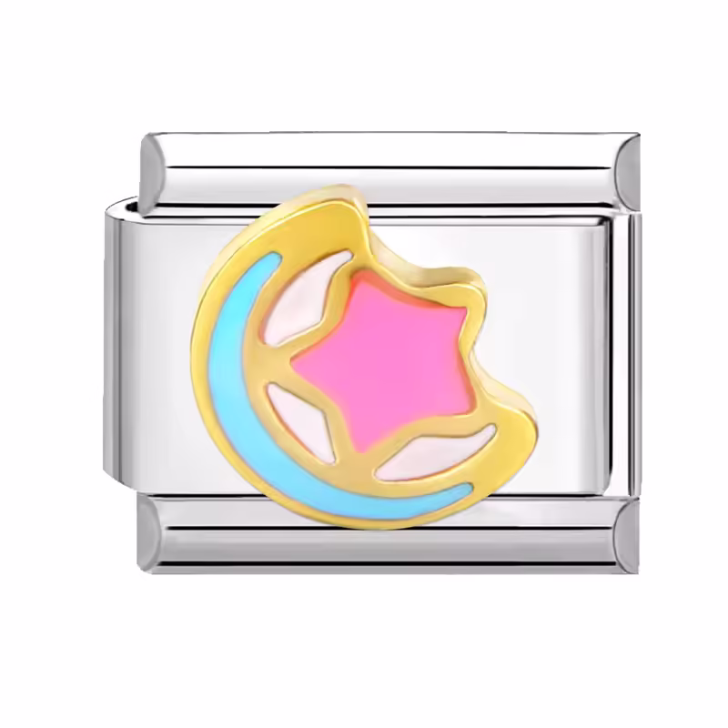 Yıldız Hilal Desenli İtalyan Charm