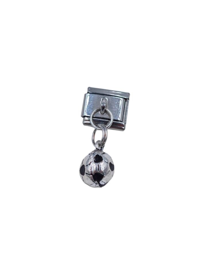 Sallantılı Futbol Topu Desenli İtalyan Charm