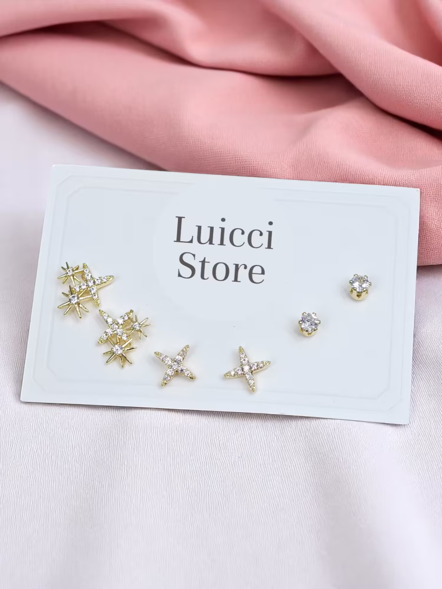 Stelle Sei – X e Stelle Orecchini Set 14K Renk