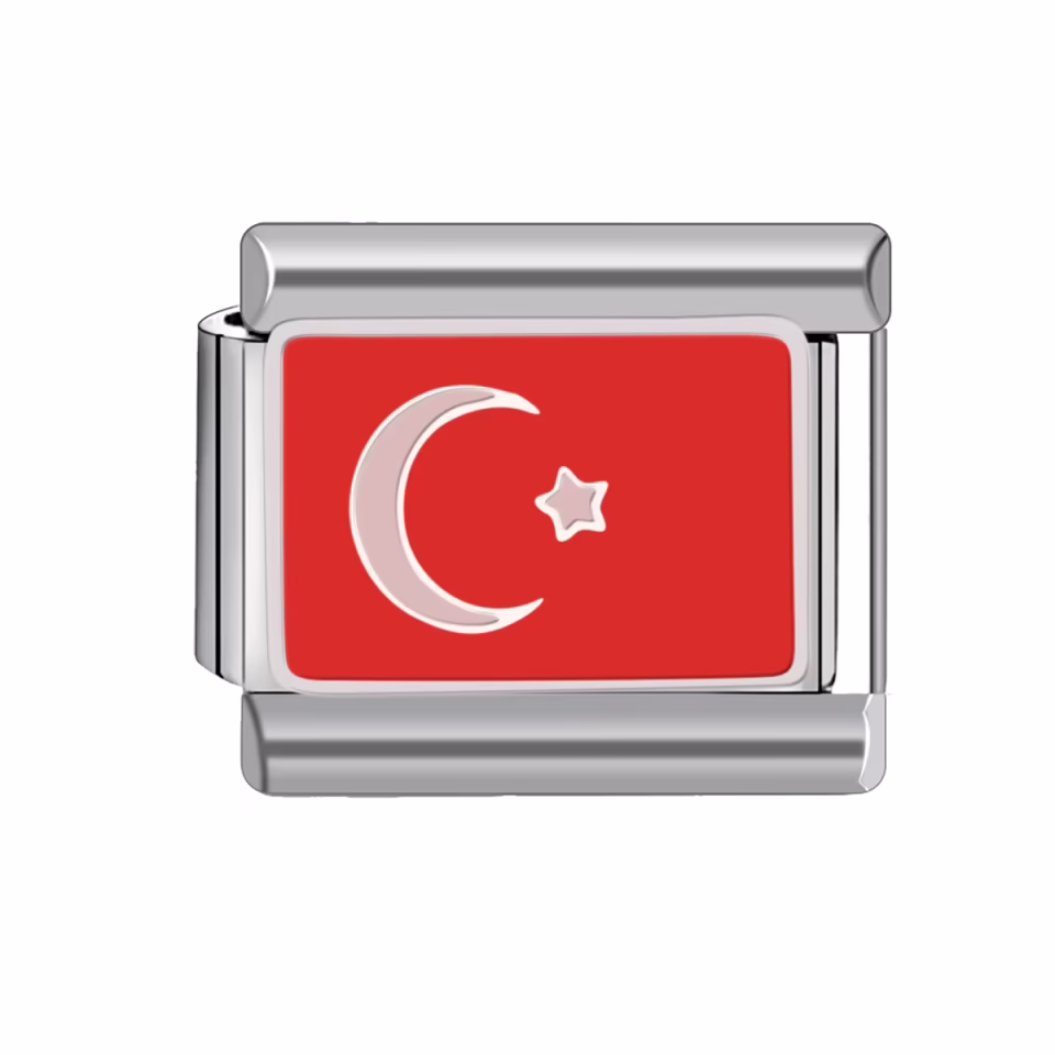 Türk Bayrağı Tasarımlı İtalyan Charm