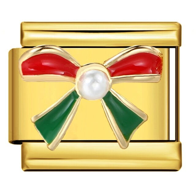 Fiyonk Kurdele Desenli İtalyan Gold Charm