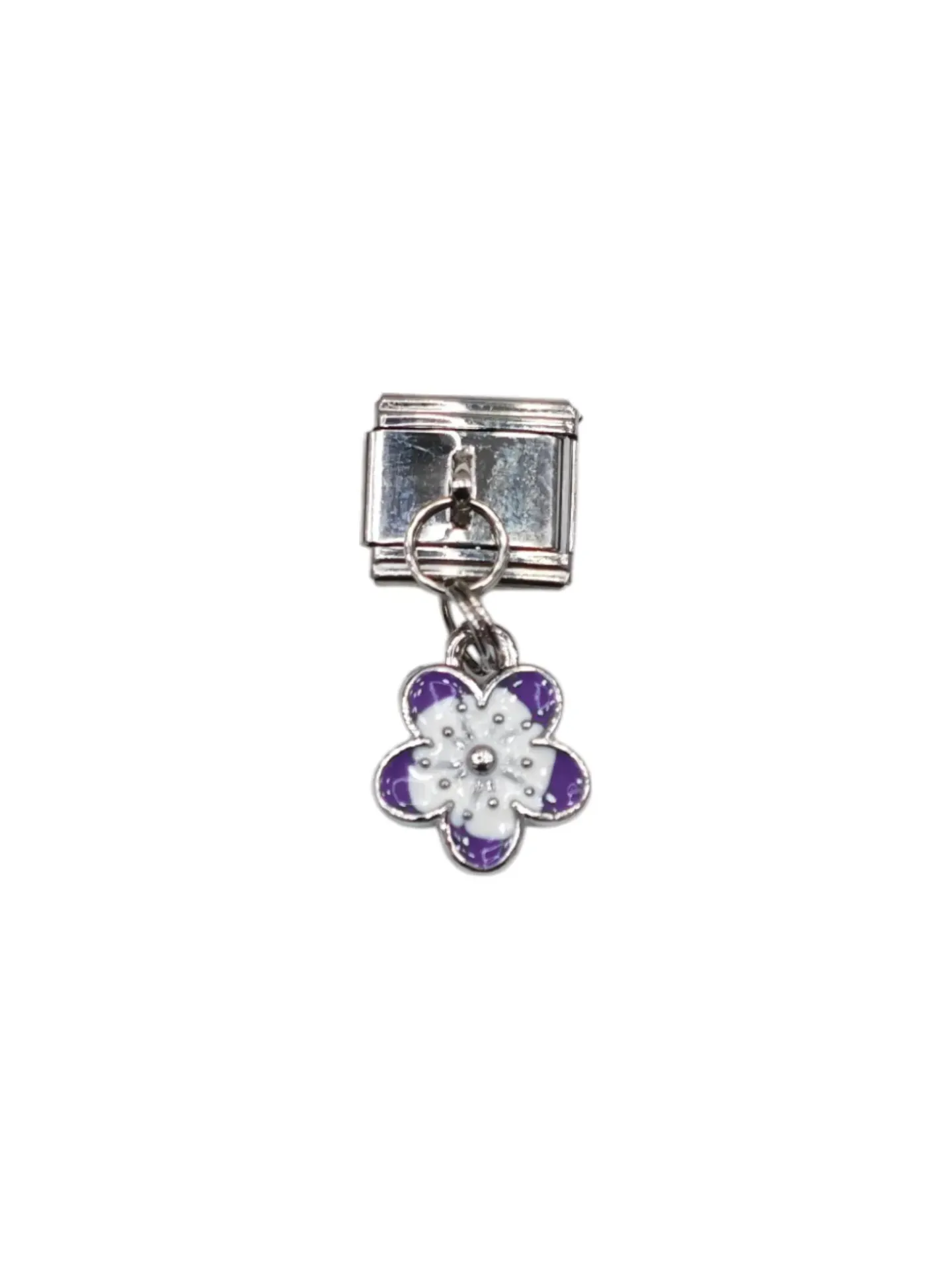 Mor Renk Yonca Desenli İtalyan Charm