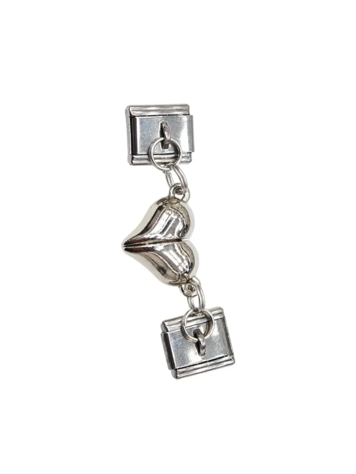 Sallantılı Çift Kalp Charm 2 Parça