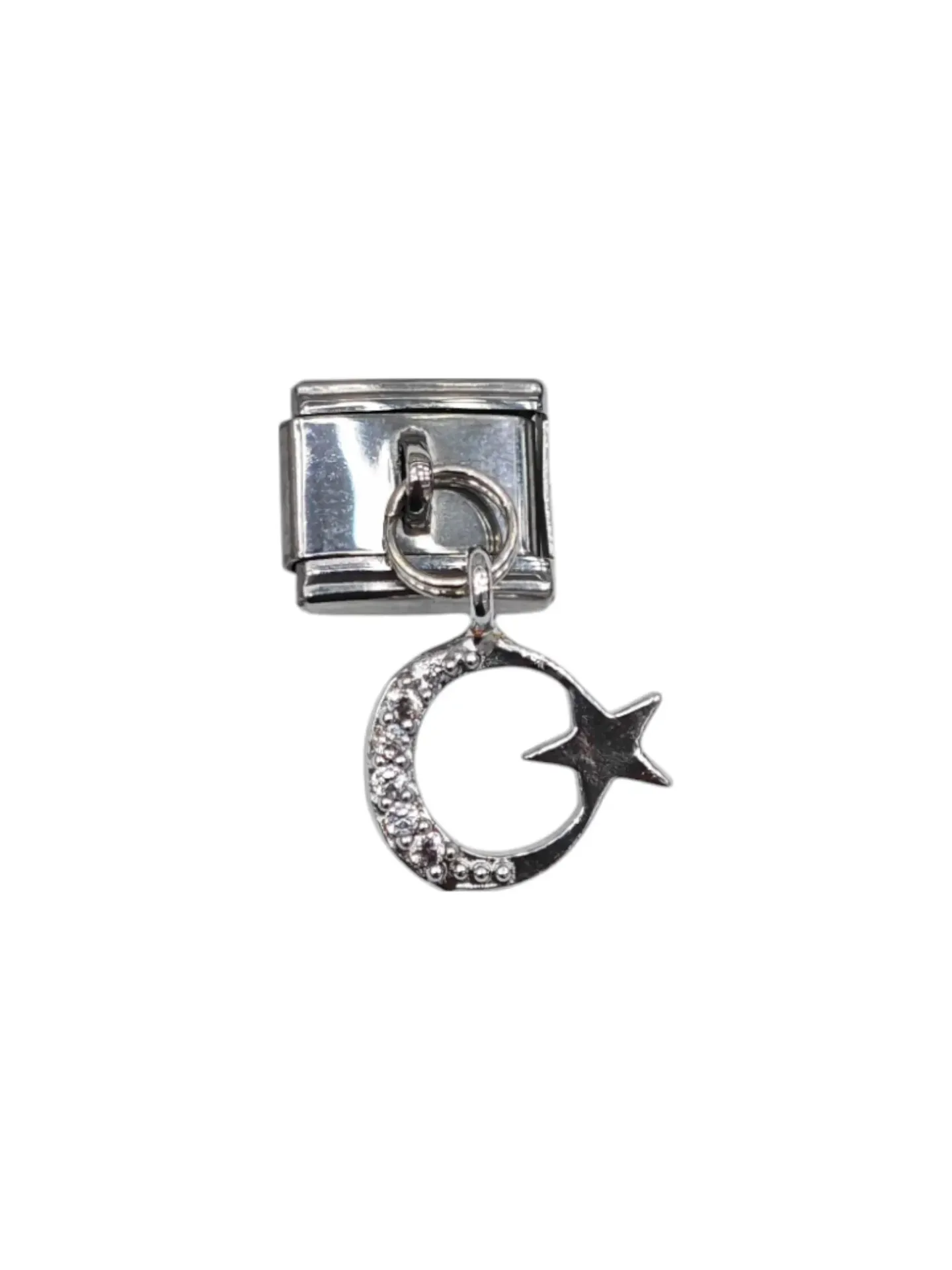 Hilal Yıldız Desenli Sallantılı İtalyan Charm