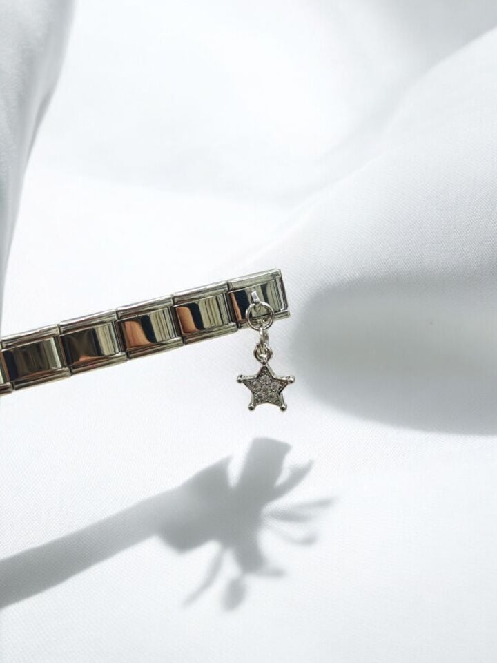 Zirkon Taşlı Yıldız Detaylı İtalyan Charm