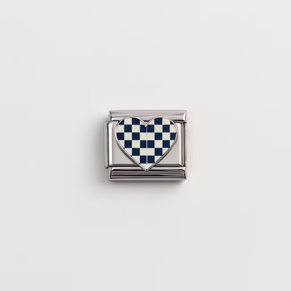 Damalı Kalp Model İtalyan Charm