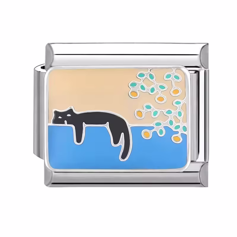 Balkonda Uyuyan Kedi Detaylı Charm