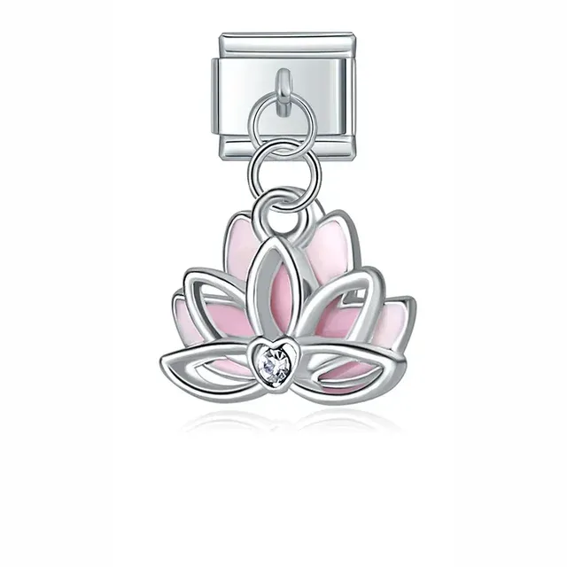 Sallantılı Lotus Çiçeği Desenli İtalyan Charm