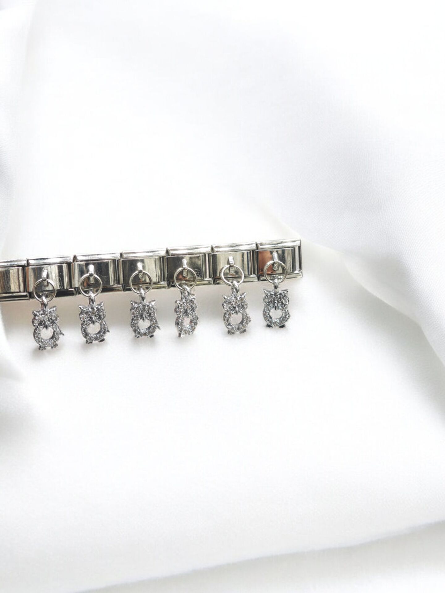 Zirkon Taşlı Baykuş Motif İtalyan Charm
