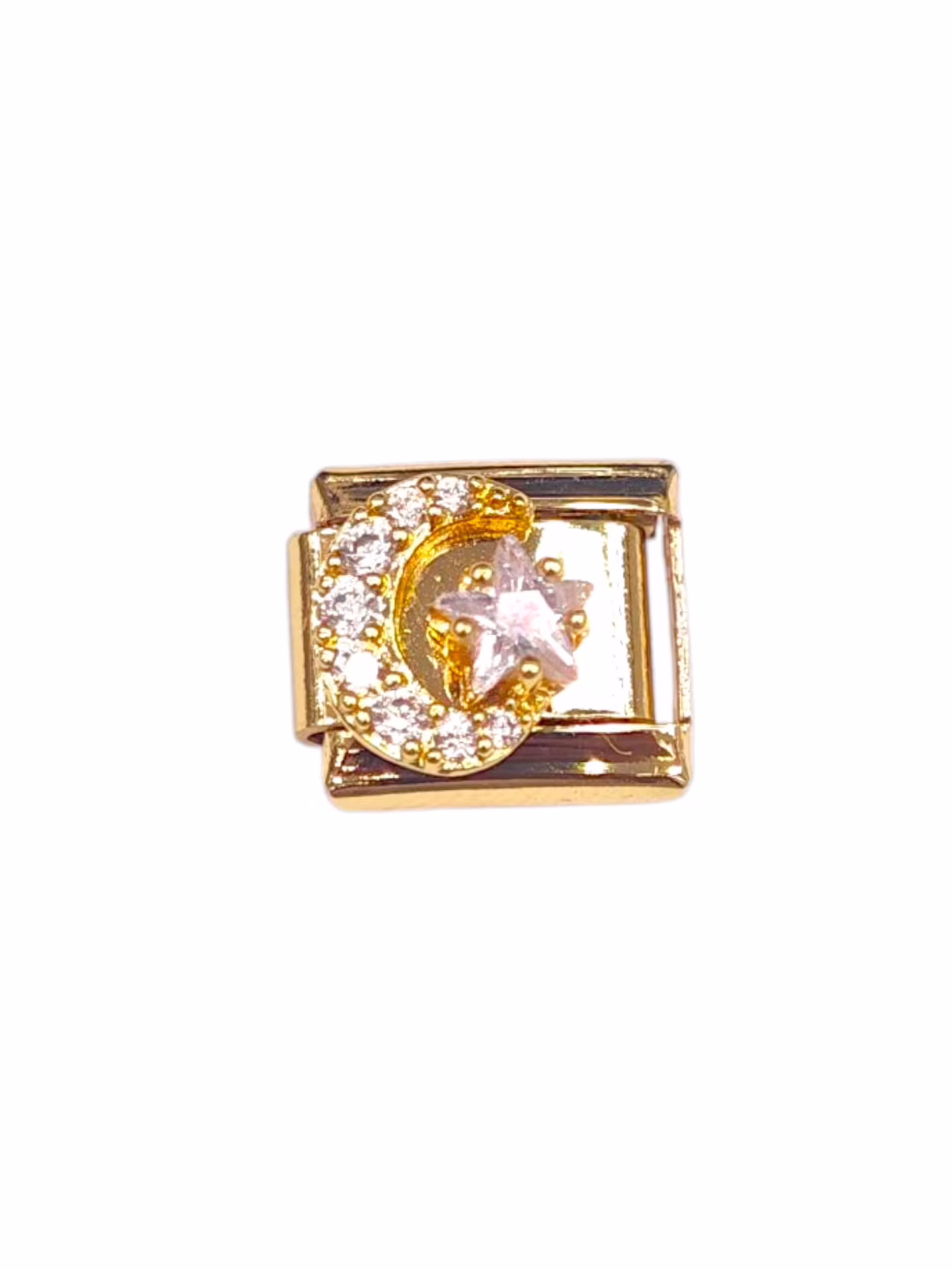 Hilal Yıldız Desenli Gold İtalyan Charm