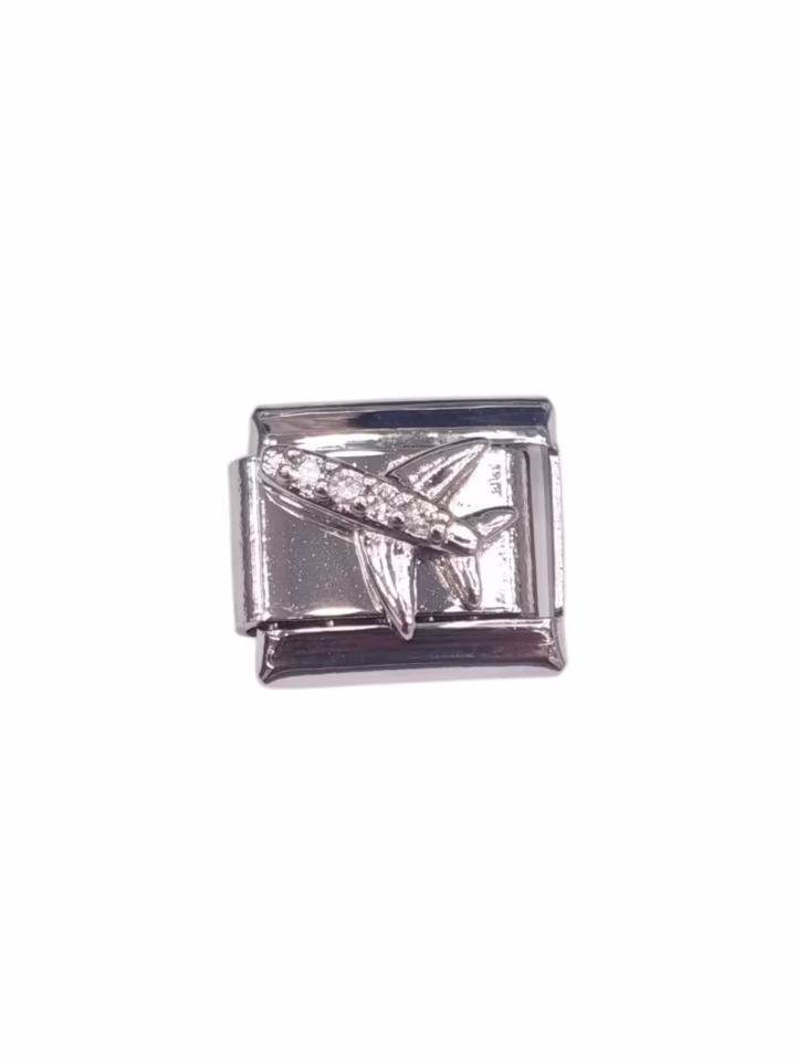 Uçak Desenli Charm Zirkon Taşlı