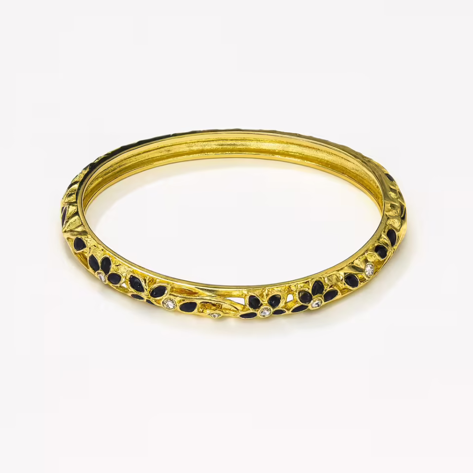 Siyah Çiçekli Mineli Kelepçe