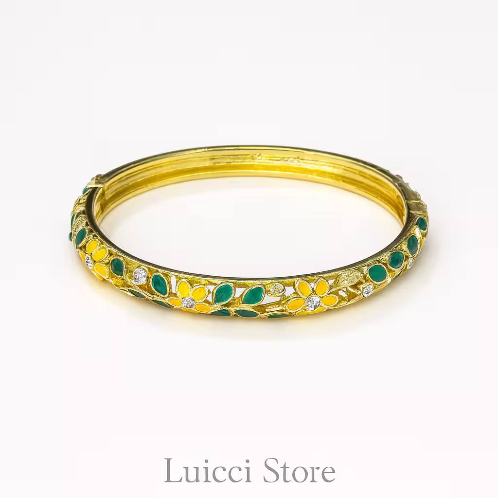 Sarı Çiçekli Mineli Kelepçe