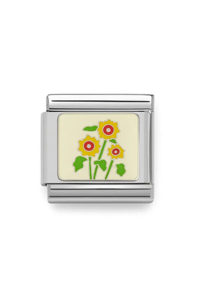 Ay Çiçeği Desenli İtalyan Charm