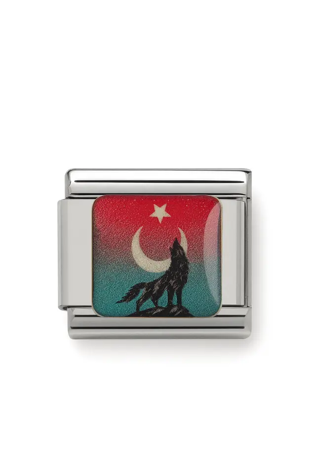 Türk Bayrağı ve Kurt Desenli Charm